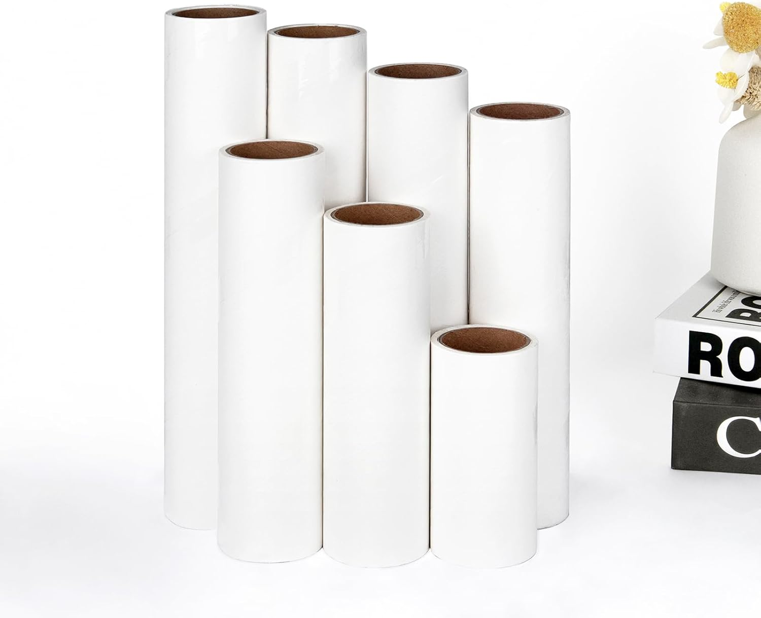 6.3 Inch Lint Roller Refills Only, Extra Sticky Lint Remover Refills for Pet Hair Sticky Roller Refill Adhesive Tape Easy Peel 60 Sheets per Roll, Pack of 5, Total 300 Sheets (6.3'' Wide) image number 4