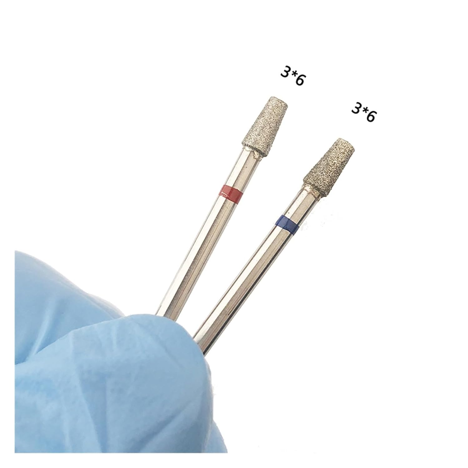 1PC Diamond Nail Drill Bits Short Umbrella Milling Bit Cuticle Bur for Manicure Pedicure Sanding - Blue image number 5