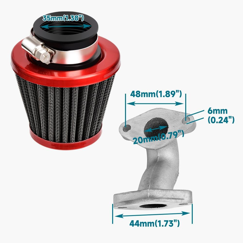 FVRITO PZ20 Carburetor Kit for Tao Tao Coolster 125Cc 110Cc 90Cc 70Cc 50Cc Kazuma Baja Chinese ATV Quad 4 Wheeler Sunl NST Roketa Loncin Lifan XR80 CRF70 4 Stroke Go Kart Pit Dirt Bike Parts