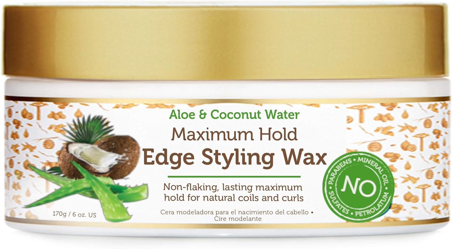 African Pride Moisture Miracle Maximum Hold Edge & Hair Styling Wax, Enriched with Aloe & Coconut, Controls Edges While Nourishing & Protecting against Breakage, 6 Oz image number 2