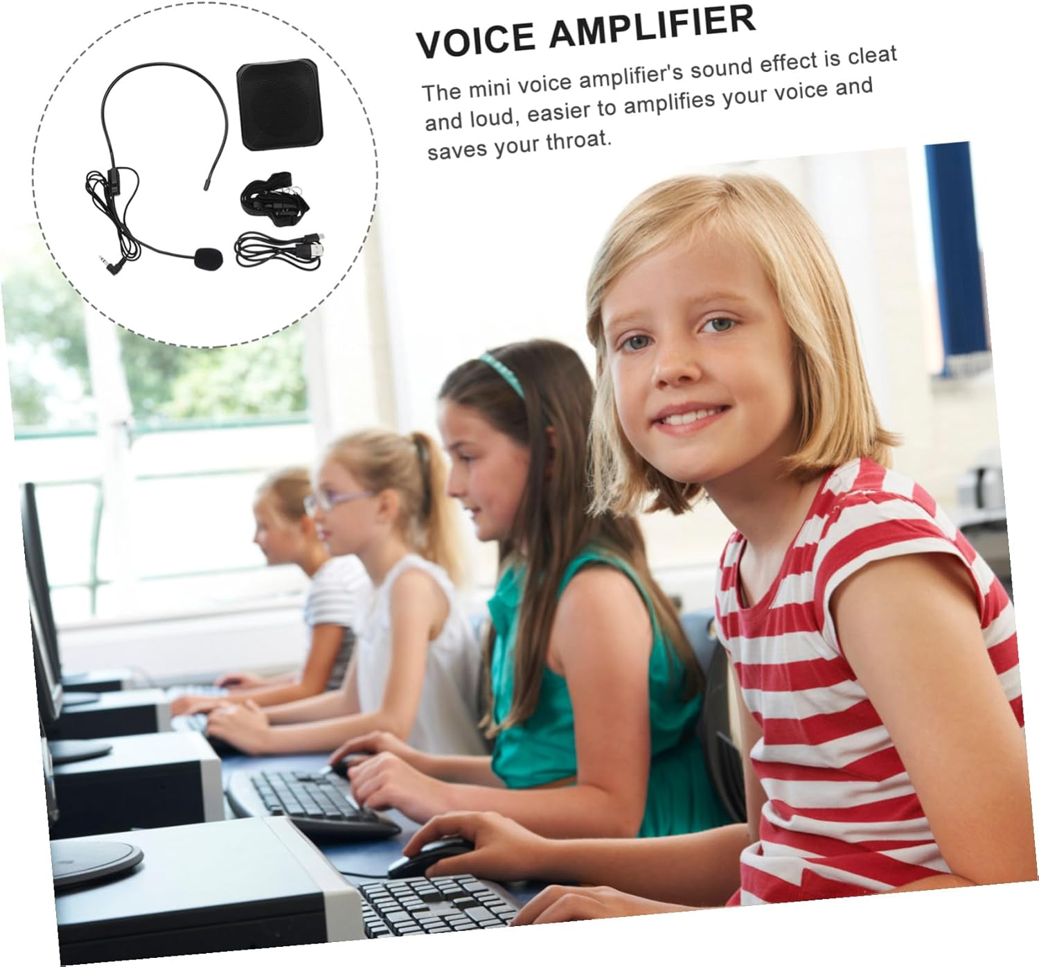 DECORNIJIA Wireless Voice Amplifier Portable Speaker Compact Sound Amplifier for Teachers with Rechargeable Battery Loud Audio for Presentations and Outdoor Use image number 4