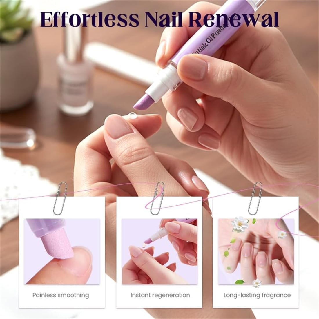 2-In-1 Cuticle Oil Pusher Pen, 2026 New Ceramic Cuticle Pusher & Oil Pen, Nail Care Tool for Dry Damaged Nails Hangnails Moisturiz Polish Brighten (3Pcs) image number 5