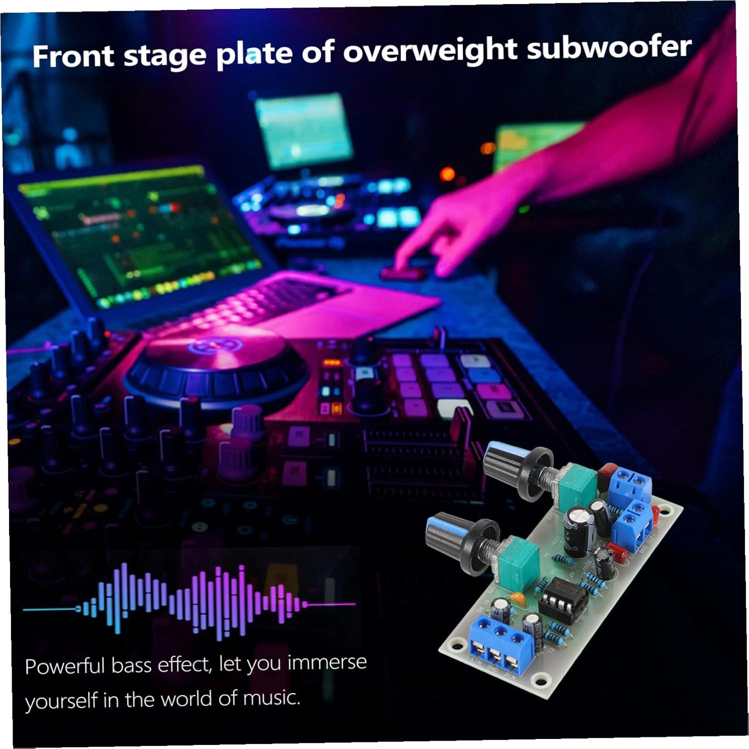Homoyoyo Low Bass Amplifier Board with Single 10-24V Power Supply, Subwoofer Preamplifier Module, Low Pass Filter for DIY Speaker Audio Systems in Home Theater Random Color image number 1