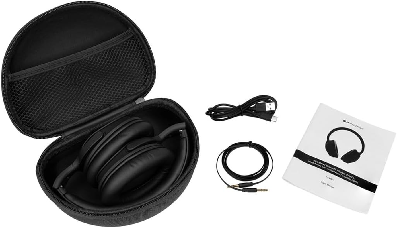 Monoprice Monoprice BT-300ANC Wireless over Ear Headphones with Active Noise Cancelling, (133834) image number 3