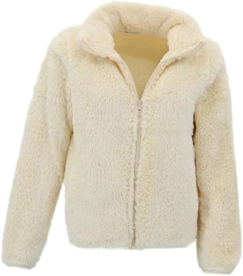 FIL Women'S Sherpa Jacket Fleece Winter Warm Soft Teddy Casual Coat Zip Up