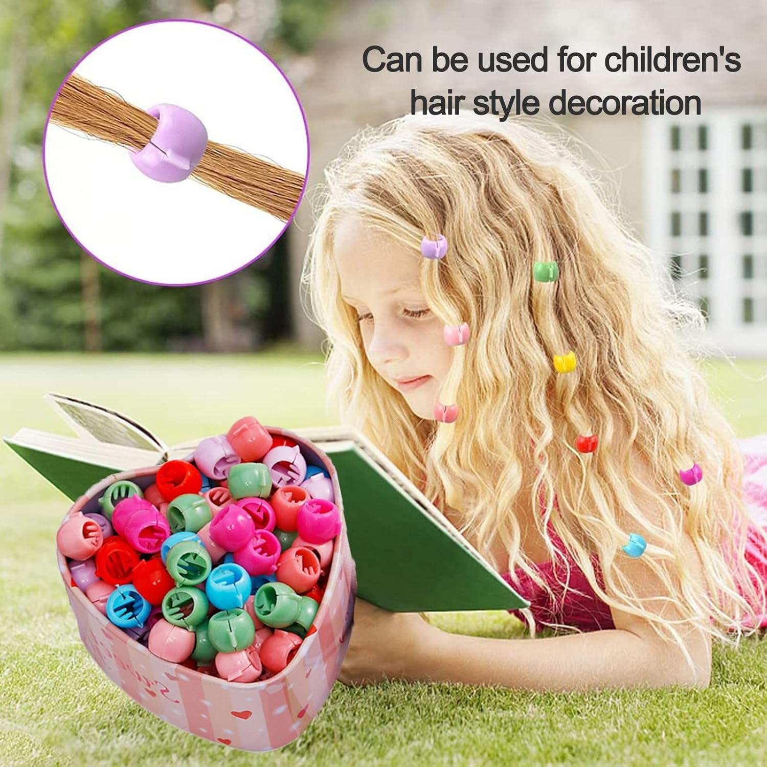 Pack of 200 Mini Hair Clips Small Hair Clips Colourful Pearl Hair Clips Plastic Rainbow Clip Small Hair Grippers Multicoloured Hair Beads Clip Hair Claws Hair Accessories for Girls Women image number 4