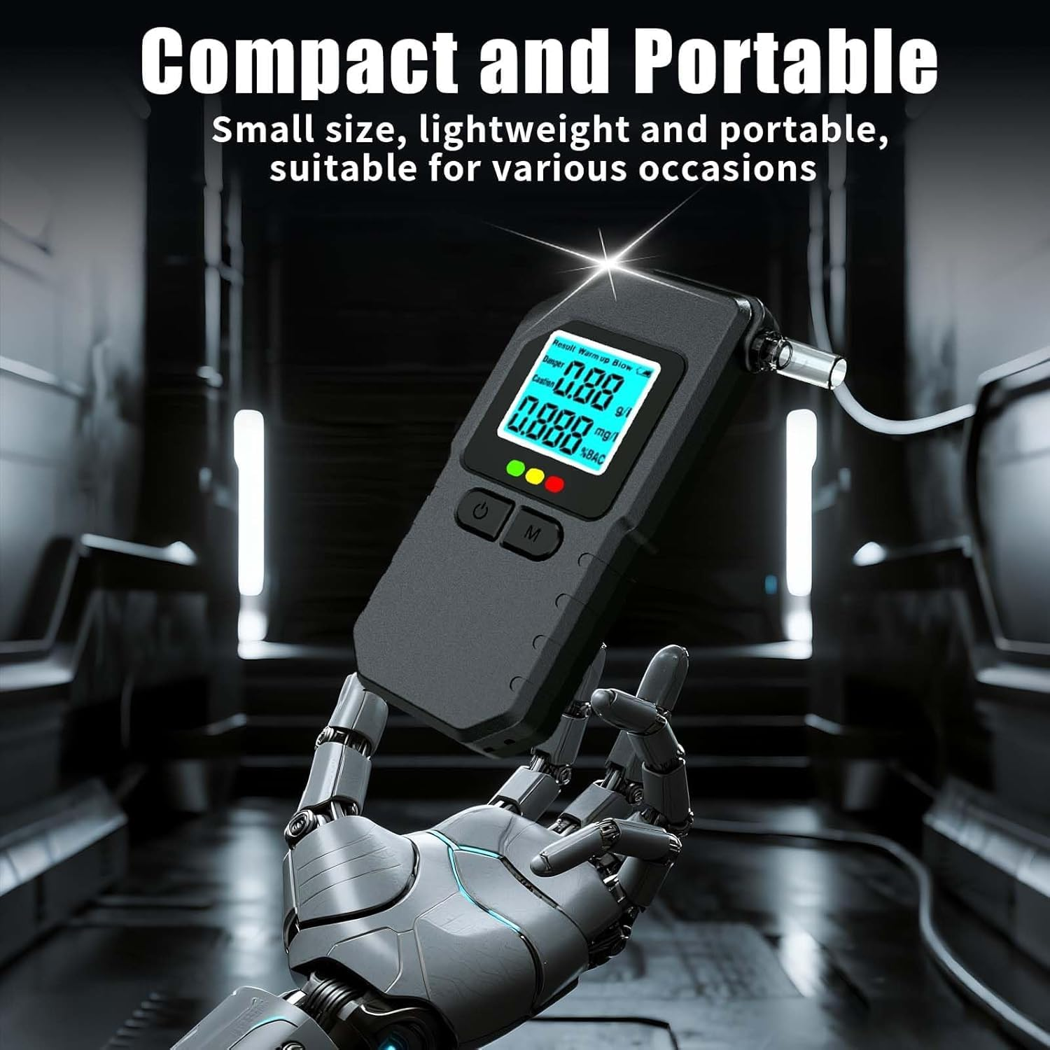 Breathalyzer, Portable Breathalyzers for Alcohol with LCD Digital Display，Professional-Grade Alcohol Breathalyzer Tester with 5 Mouthpieces for Home & Personal Use image number 3