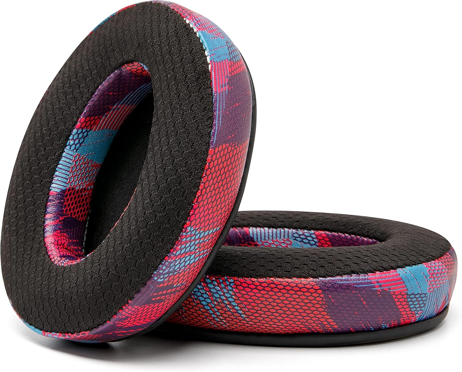 WC Freeze Hybrid Fabric Cooling Gel Replacement Earpads - Compatible with Hyperx Cloud, Steelseries Arctis, ATH M50X, Turtle Beach Stealth & More - Comfortable & Cooler for Longer | Speed Racer image number 1