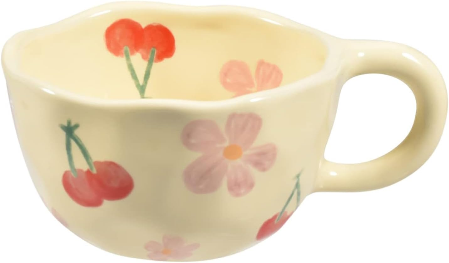 Ceramic Flower Mug, Vintage Floral Coffee Cup with Handle - 8.5 Oz/250 Ml Creative Porcelain for Latte, Tea, Cappuccino, Cocoa image number 6