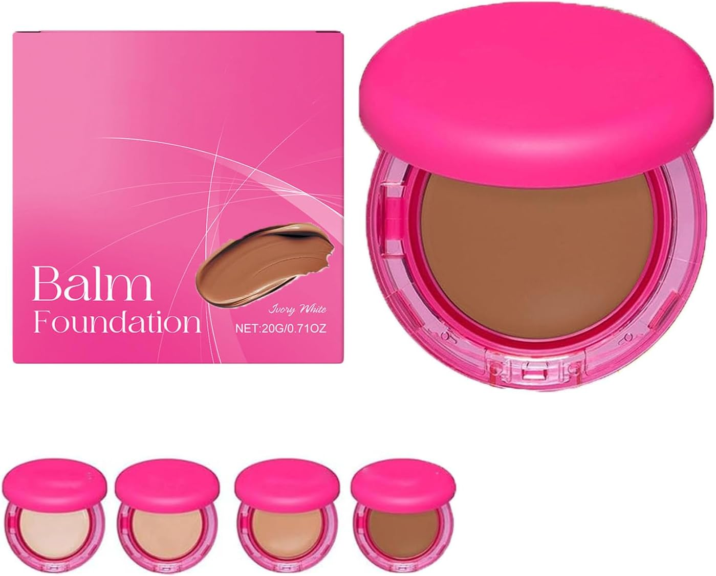 Peptide Balm Foundation, Age Defying Foundation Makeup, Covering Peptides Foundation for Mature Skin, Natural, Hydrating，Smooths Texture，Medium Coverage，Make up for All Skin Types (Dark Skin Tone)