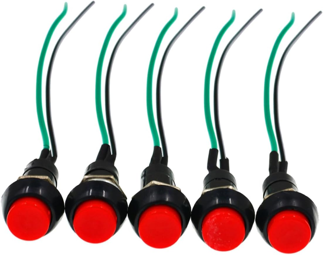 PLAFOPE 5Pcs Abs Metal Motorbike Self-Locking Switch Button round Flameout per Pack image number 6