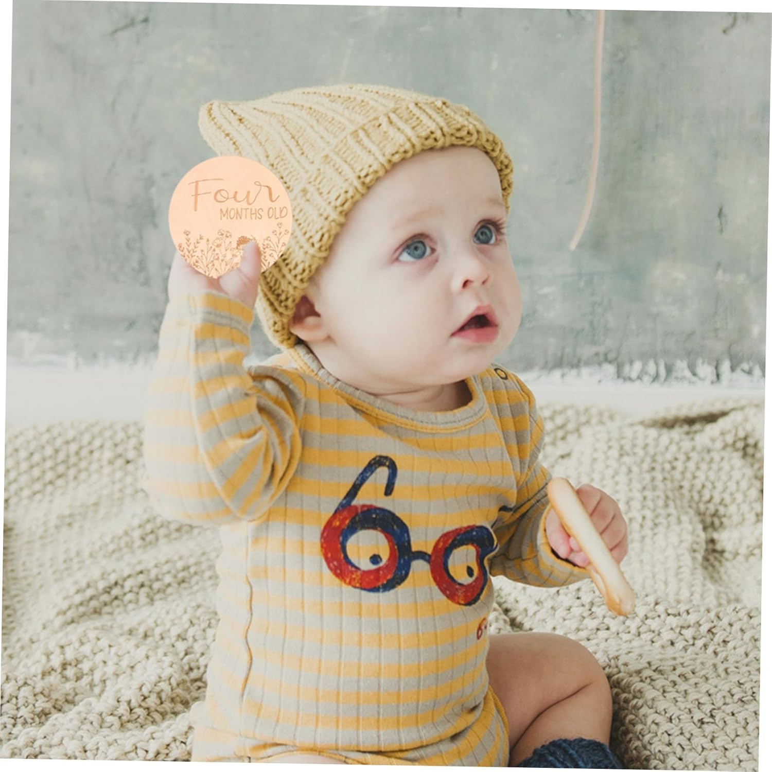 GARVALON 14Pcs Wooden Milestone Cards Monthly Growth Recording Photo Props for Newborn Photography Cute Announcement Signs for Keepsake for Growth Memories image number 3