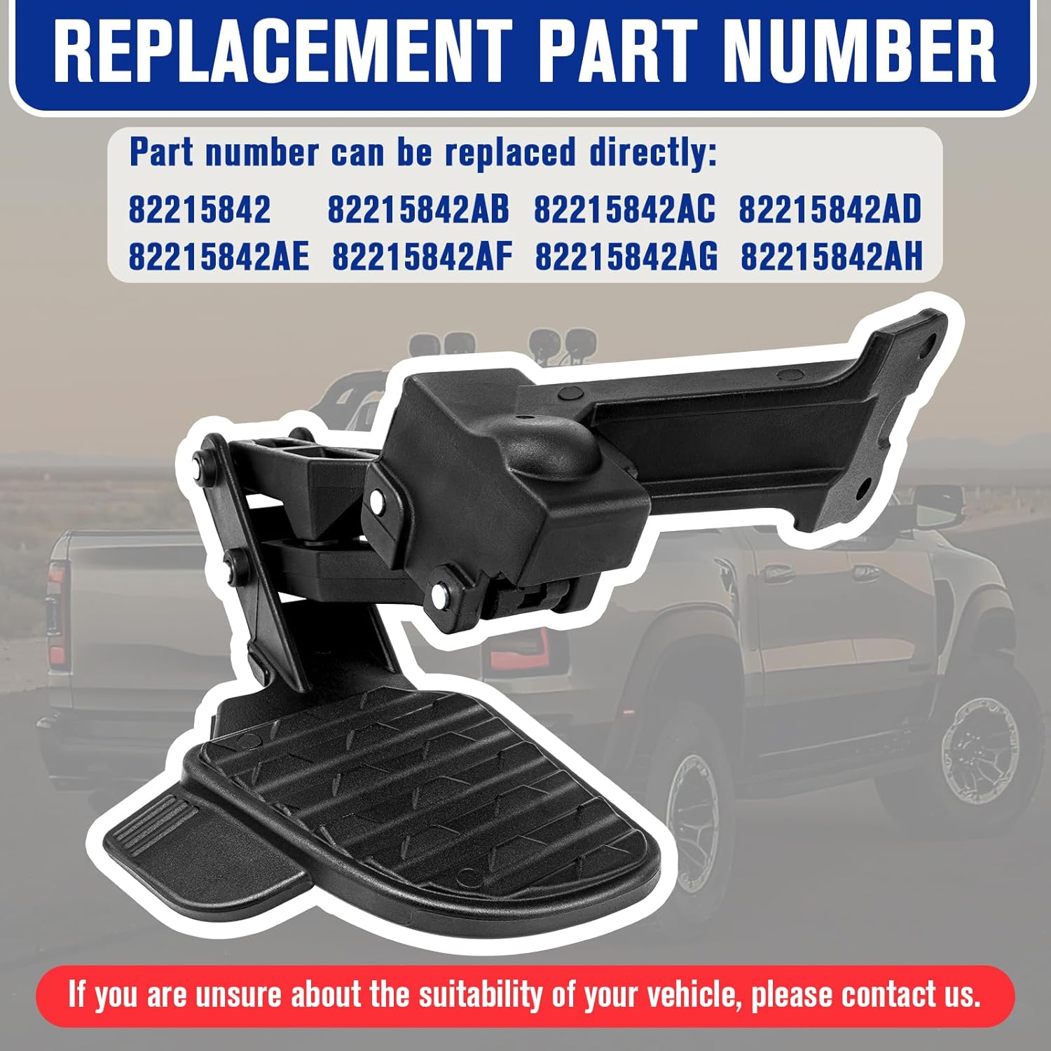 Rear Bed Step, Retractable Bed Step Compatible with Dodge Ram 2500 3500 2019-2024, Retractable Bumper Tailgate Step Replaces# 82215842AH 82215842AD 82215842AE 82215842AC image number 3
