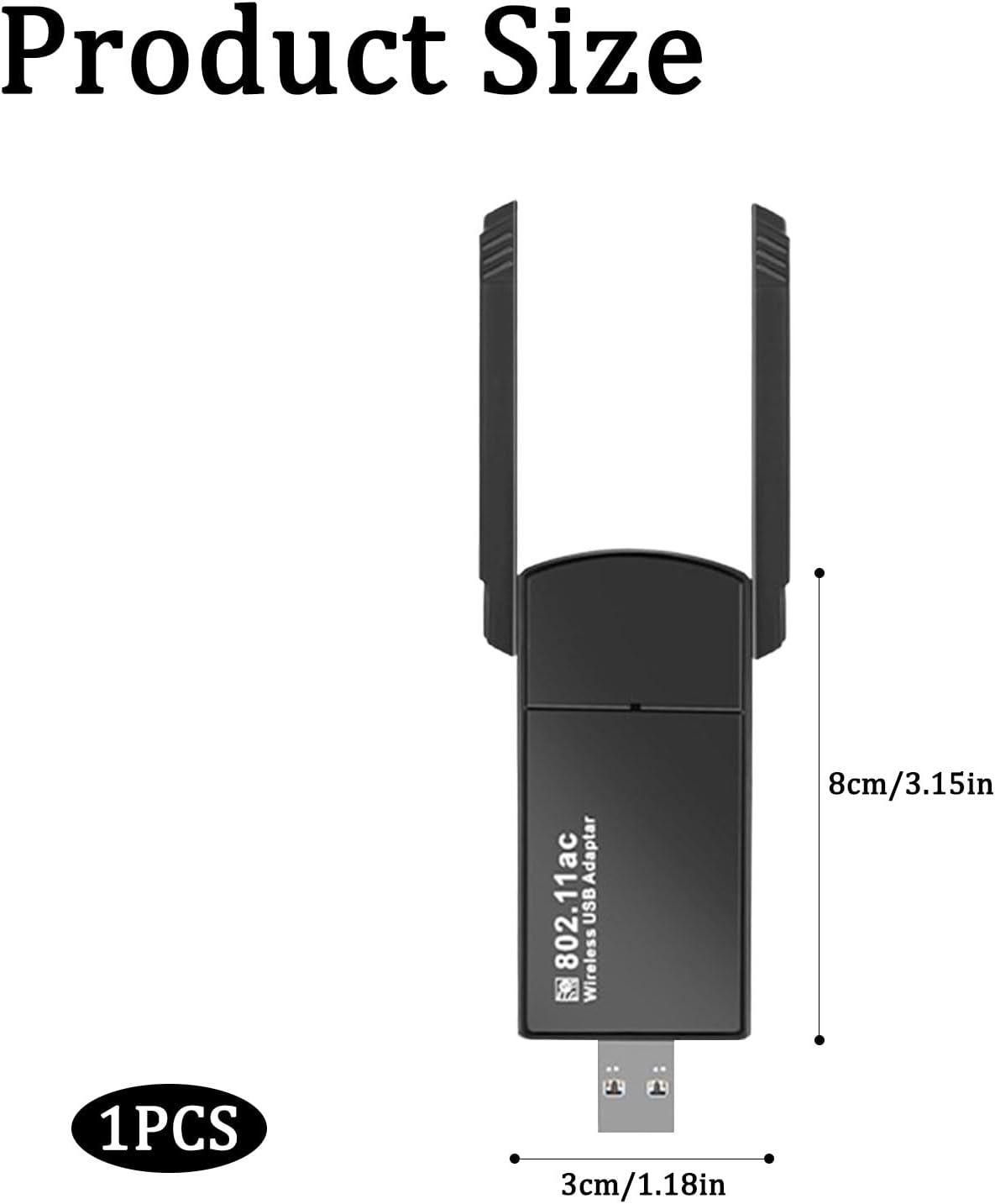 USB Wifi Adapter,1300Mbps Wireless Network Adapter,Dual Band 2.4Ghz/5Ghz,Wifi Adapter,Wifi Dongle,Compatible with Desktop Computers, Laptops image number 4