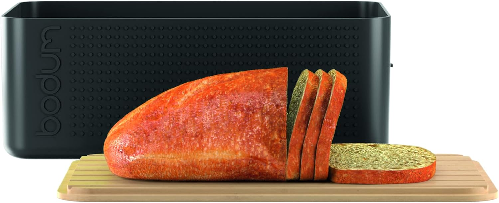 Bodum Bread Box with Cutting Board, Black, 11555-01, Large image number 4