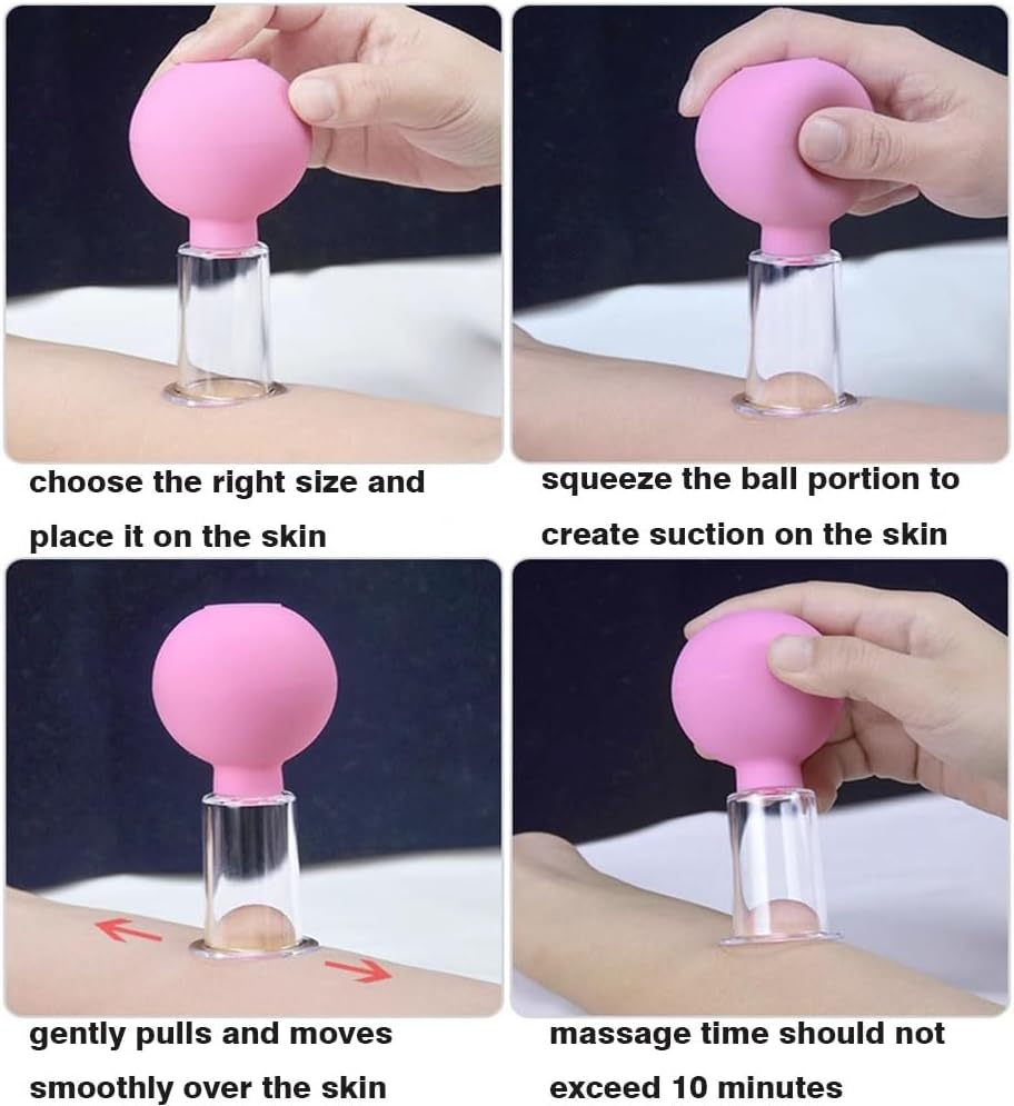 Facial Cupping Set anti Aging Vacuum Suction Cupping Cups 4Pcs Face Cupping Therapy Sets for Wrinkles Facial Cupping Gua Sha Facial Massage Cupping Tool for Face, Neck and Whole Body image number 1