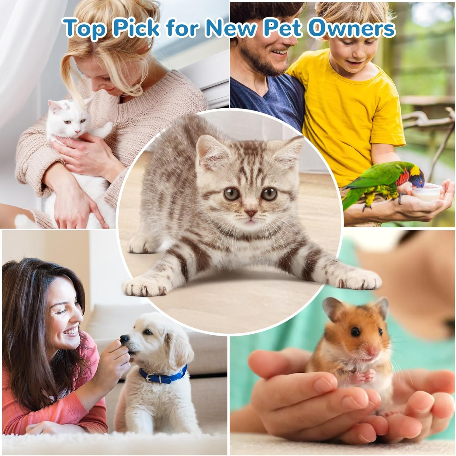 Euqvunn Cat Nail Clippers, Professional Cuts Nails Kittens with Safe Positioning Hole, Scissors Cats Nails Suitable for Kittens, Rabbits, Guinea Pigs, Puppies and Small Animals (Blue) image number 5