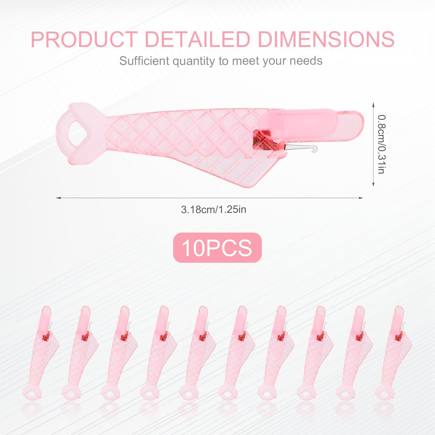 10Pcs Fish Mouth Sewing Machine Needle Threader, 2024 New Fish Type Needle Threader Automatic Sewing Needle Threader for Sewing Embroidery DIY Craft Supplies Accessories(Pink) image number 4