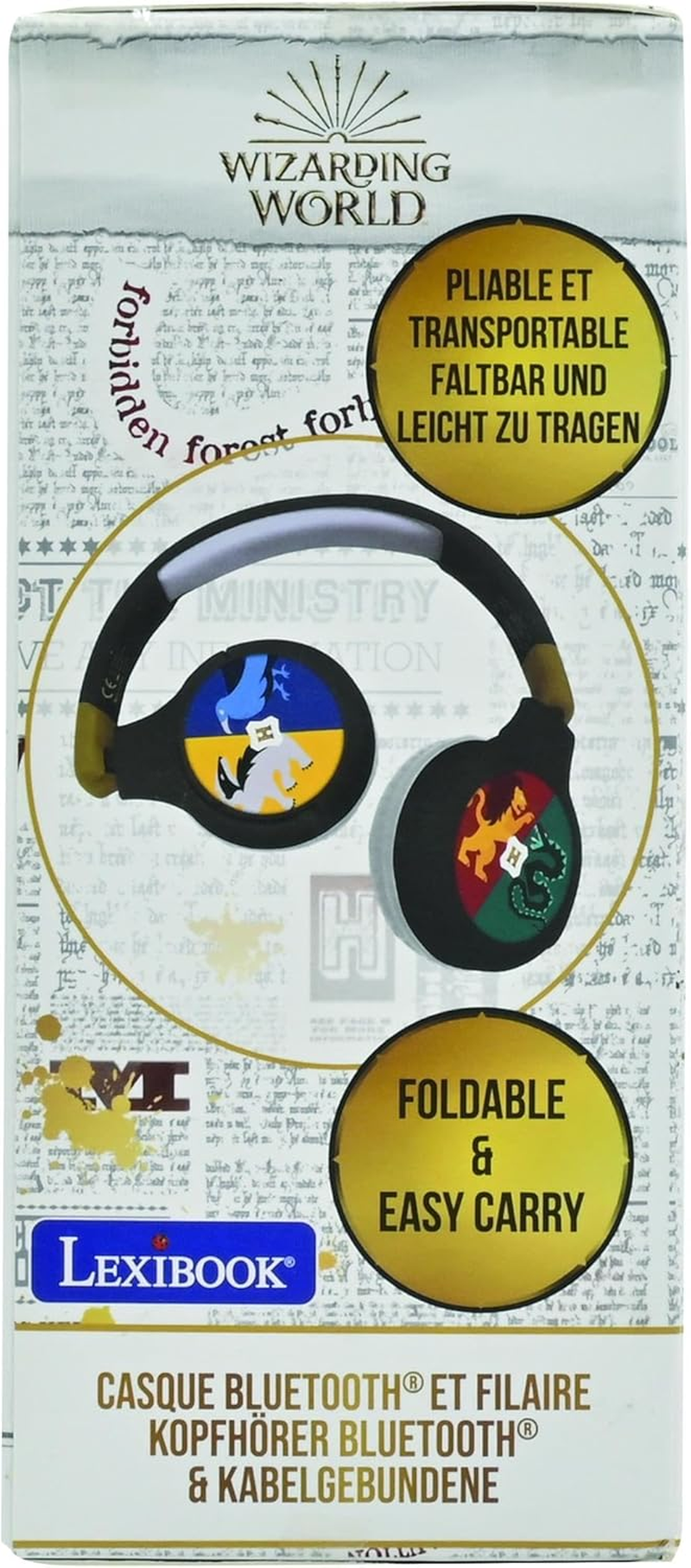 LEXIBOOK Warner Harry Potter, 2-In-1 Bluetooth Headphones Stereo Wireless Wired, Kids Safe, Foldable, Adjustable, HPBT010HPLXB image number 2