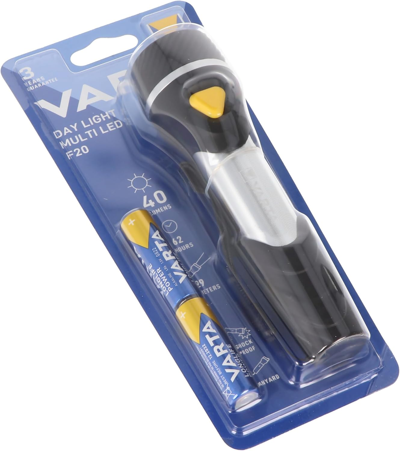 VARTA Day Light Multi LED F20 Torch with 9 Leds (Incl 2Xaa Longlife Power Battery, Ideal for Domestic Use, Camping, Fishing, in the Garage, Cases of Emergency, Power Cuts, Outdoor) image number 2