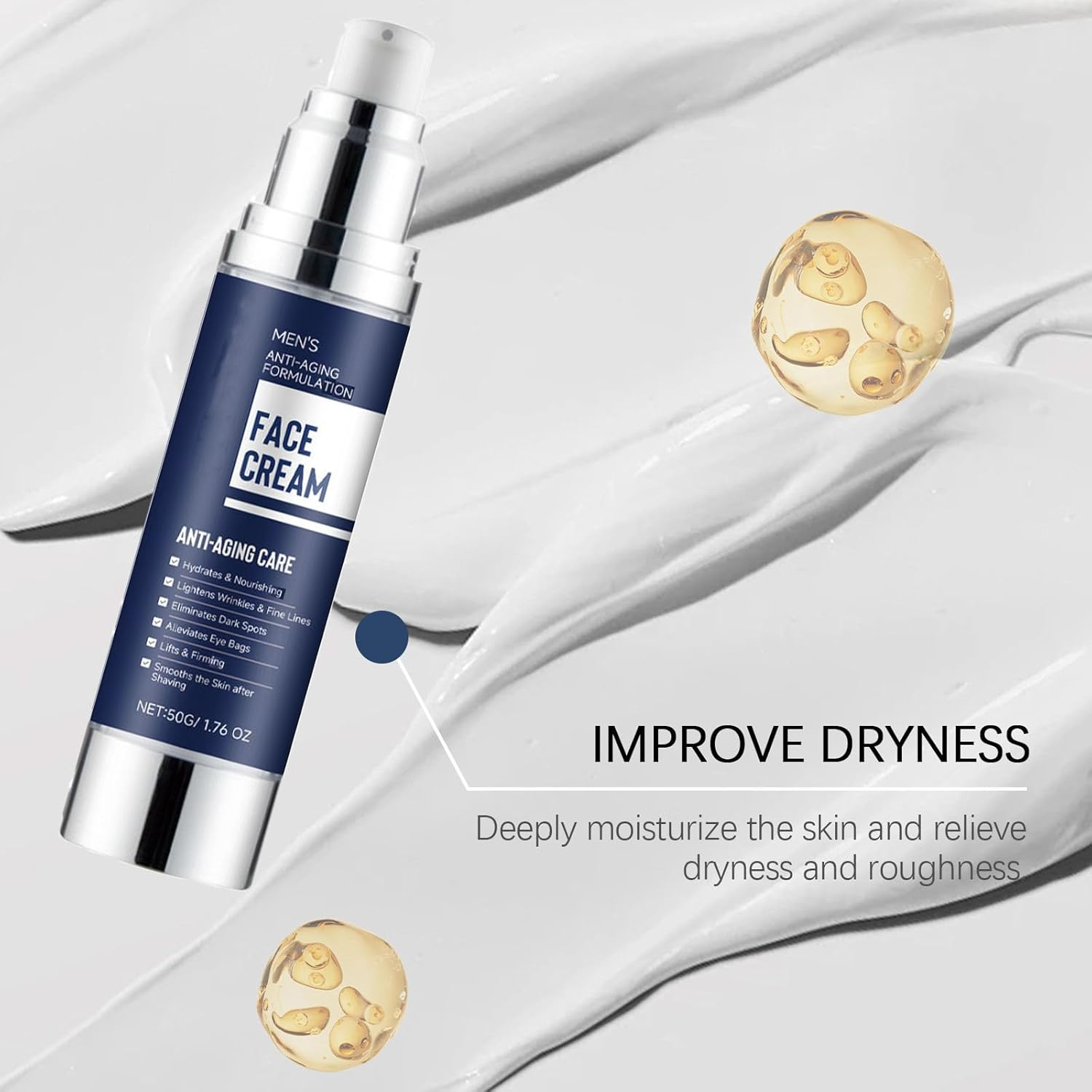 6-In-1 Mens Face Moisturizer, anti Aging Face Men Cream, Reduce Facial Dark Circles, Dark Spots Remover, Eye Bags Treatment, Anti-Wrinkle & Nourishing, after Shave Lotion for Men (3Pcs) image number 1