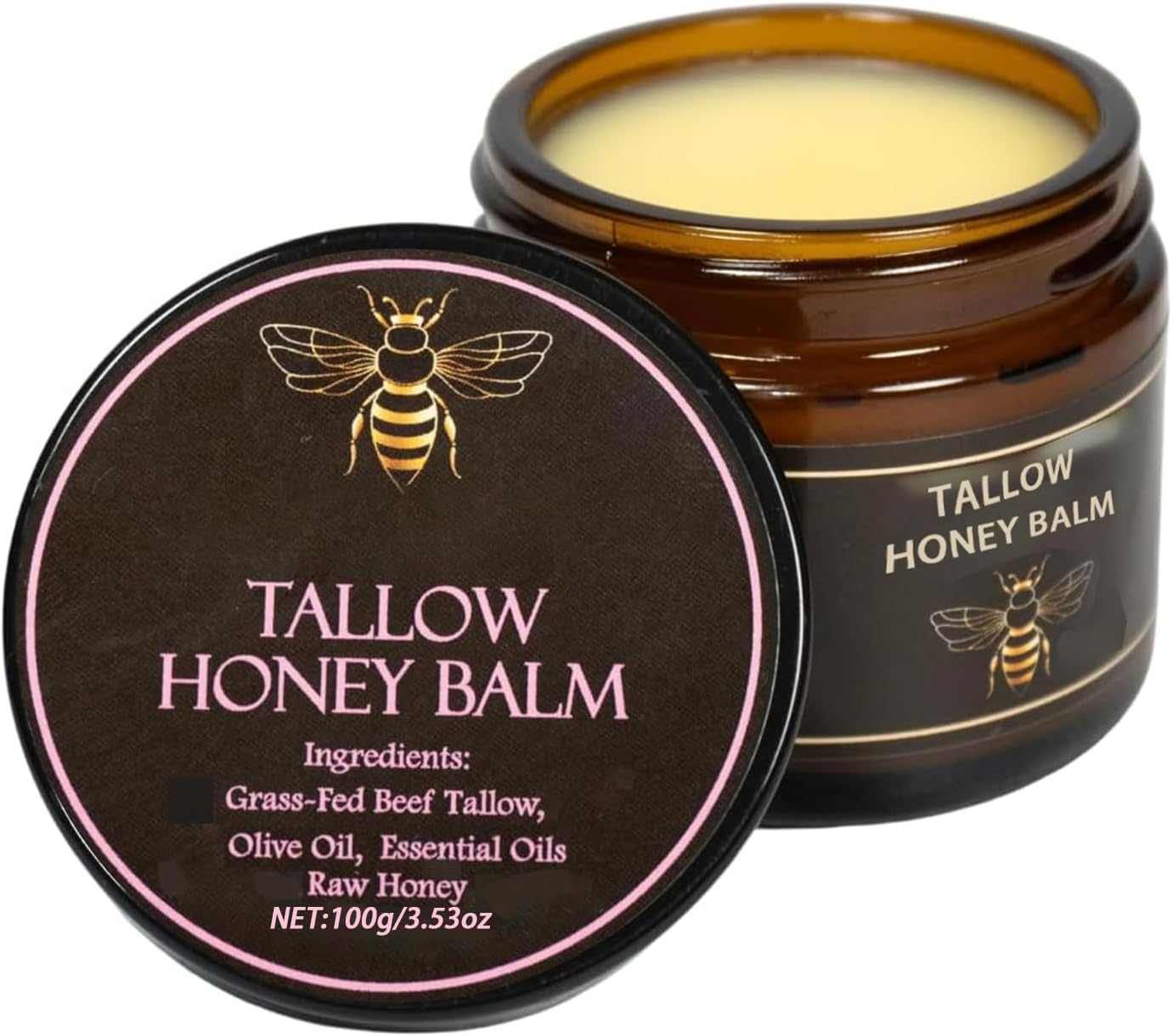 Beef Tallow Moisturiser and Honey Balm，Moisturizing Cream for Soft, Smooth Skin - Handmade All-Natural Moisturizer (2 Oz Lavender) image number 5