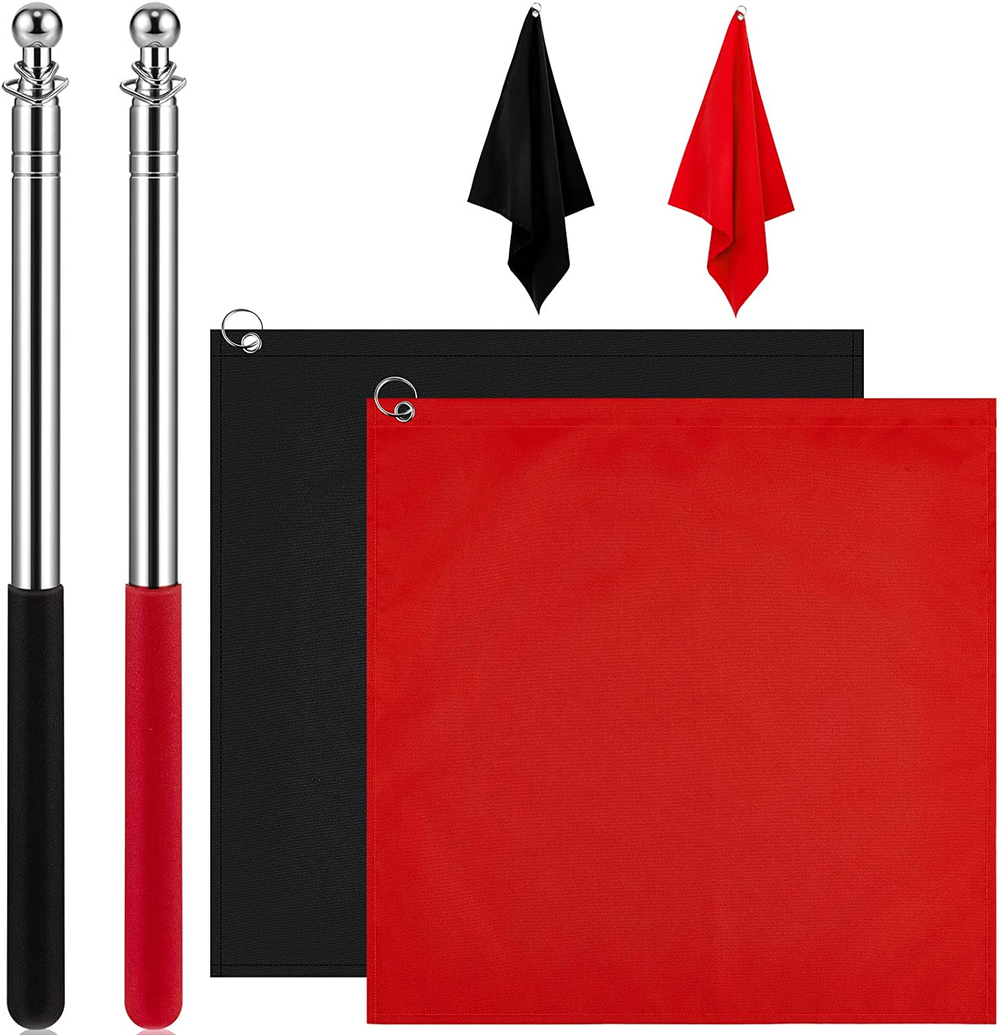 Sunnyray 48" Horse Training Flag Horse Training Equipment with 4 Feet Replacement Flags and Telescopic Handheld Flagpoles, Red, Black image number 3