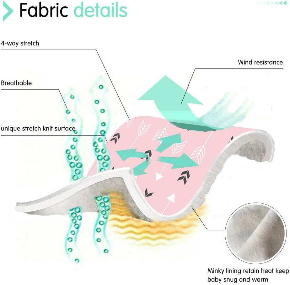 Stretchy Baby Car Seat Covers for Boys Girls Infant Car Canopy Spring Autumn Winter Snug Warm Breathable Windproof Adjustable Peep Windowinsect Freeuniversal Fitpink Arrowshower - Purple image number 3