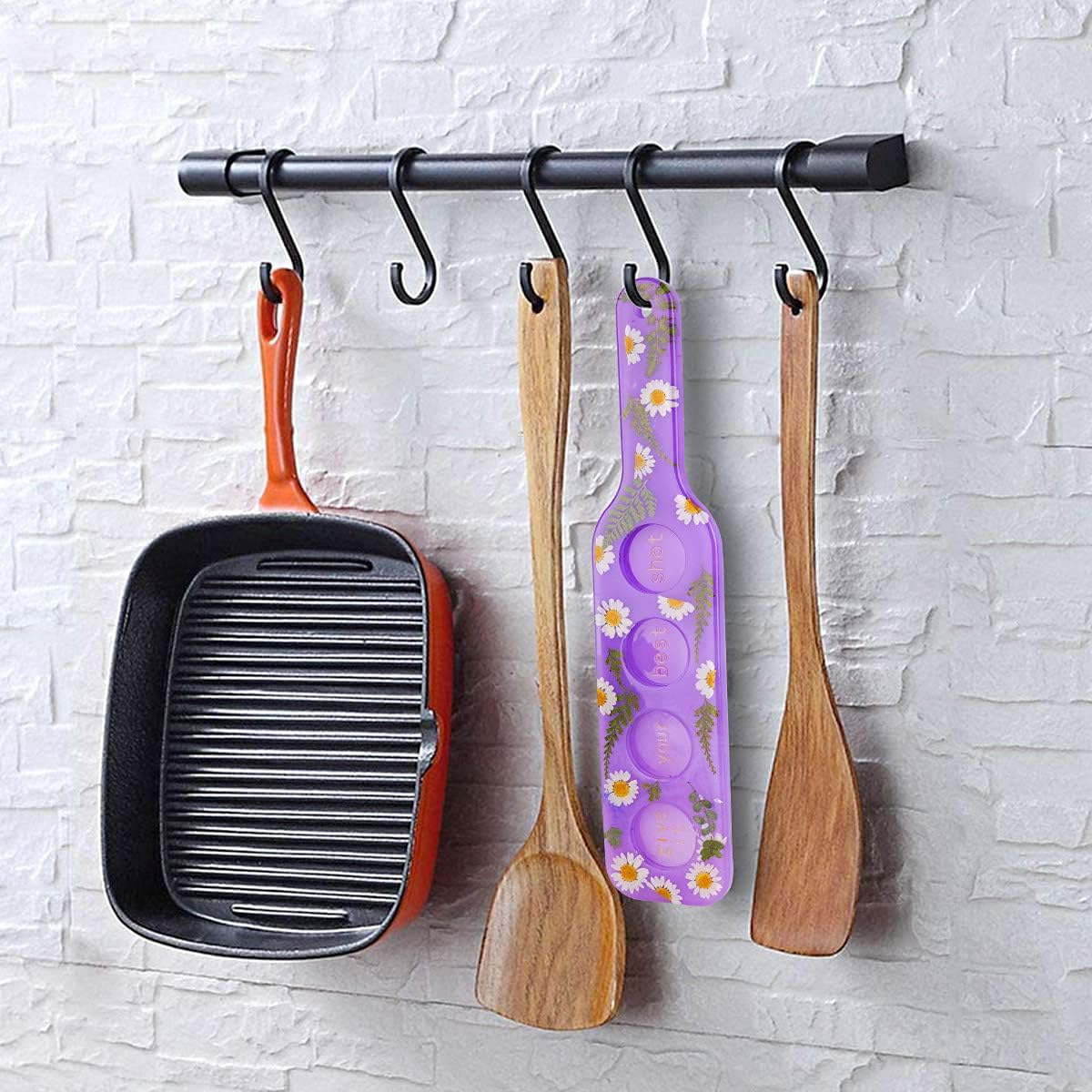 Niart Shot Glass Serving Tray DIY Epoxy Resin Art Silicone Casting Mold, 4 Holes Board Beer Flight Paddle Holder Wine Whiskey Tasting Sampler Hanger Agate Home Decor Gift Crafts Party Clubs UV Plaster image number 3