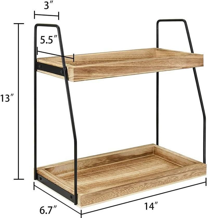 Coffee Bar Organizer, Coffee Station Organizer for Countertop, Farmhouse Coffee Bar Accessories Holder, Coffee Pod Storage Rack, Wooden Shelf for Bathroom, Kitchen, Coffee Bar Decor (Beige-A) image number 3