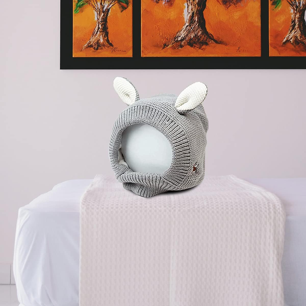 Quiet Ears for Dogs Anxiety Barking Dog Ear Covers Muffs Snood for Noise 2PCS Dog Ear Hearing Earmuffs Fireworks Protection anti Anxiety Dog Hat for Medium to Large Dogs (Large, Purple & Grey) image number 3