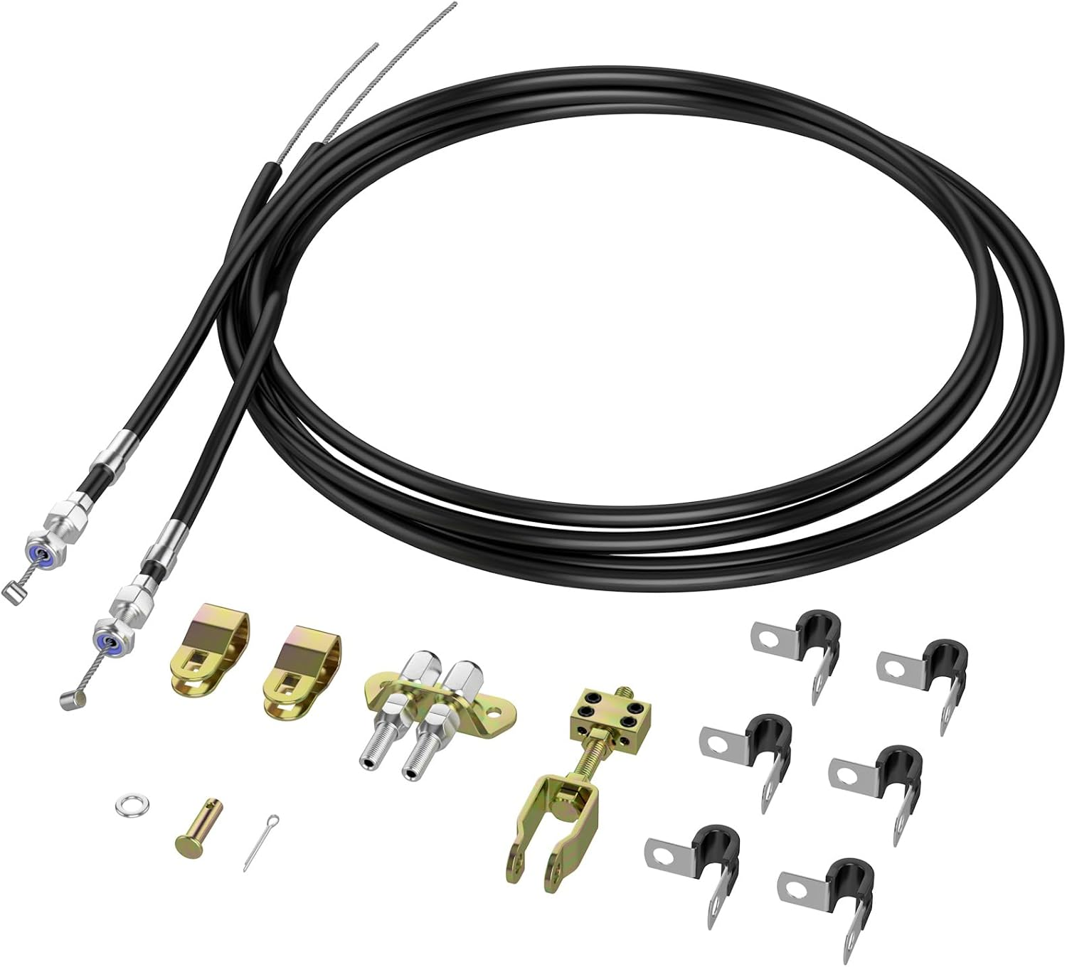 Universal 110-Inch Parking Brake Cable Kit - Emergency Brake Cable Kit 330-9371 Alternative for Lokar Floor Mount Units image number 3