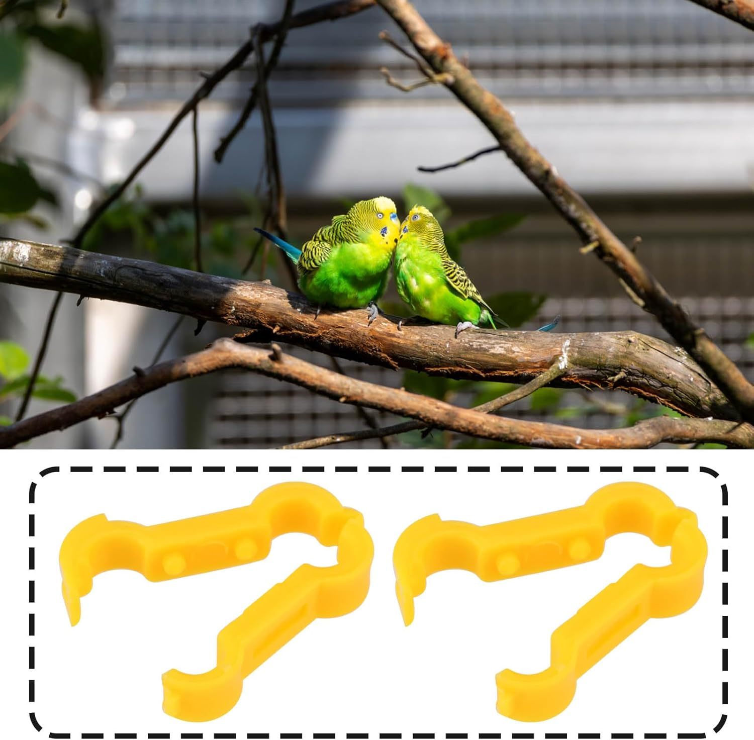 Emagtech 2Pcs 5Mm Bird Splayed Leg Treatment Ring Bird Splay Leg Hobble Leg Bands for Exhibition Budgies Lovebirds and Parakeets Orange image number 1