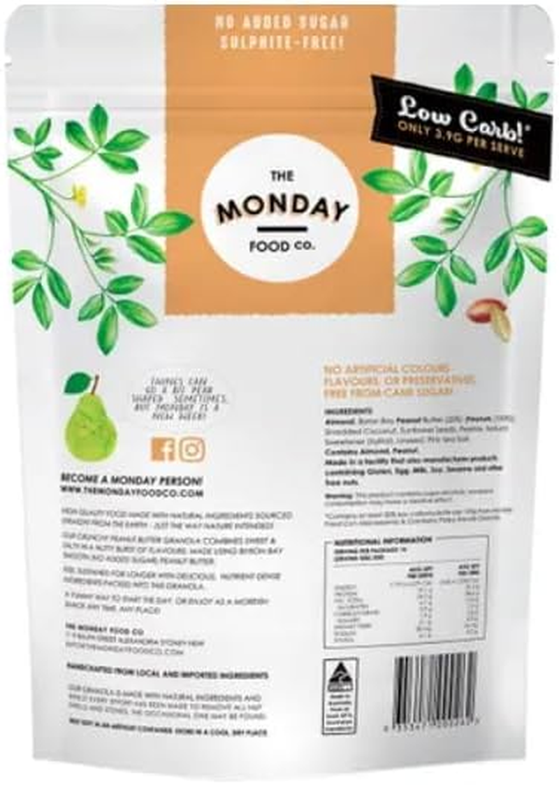 The Monday Food Co. Keto Gourmet Granola Crunchy Peanut Butter, 800G