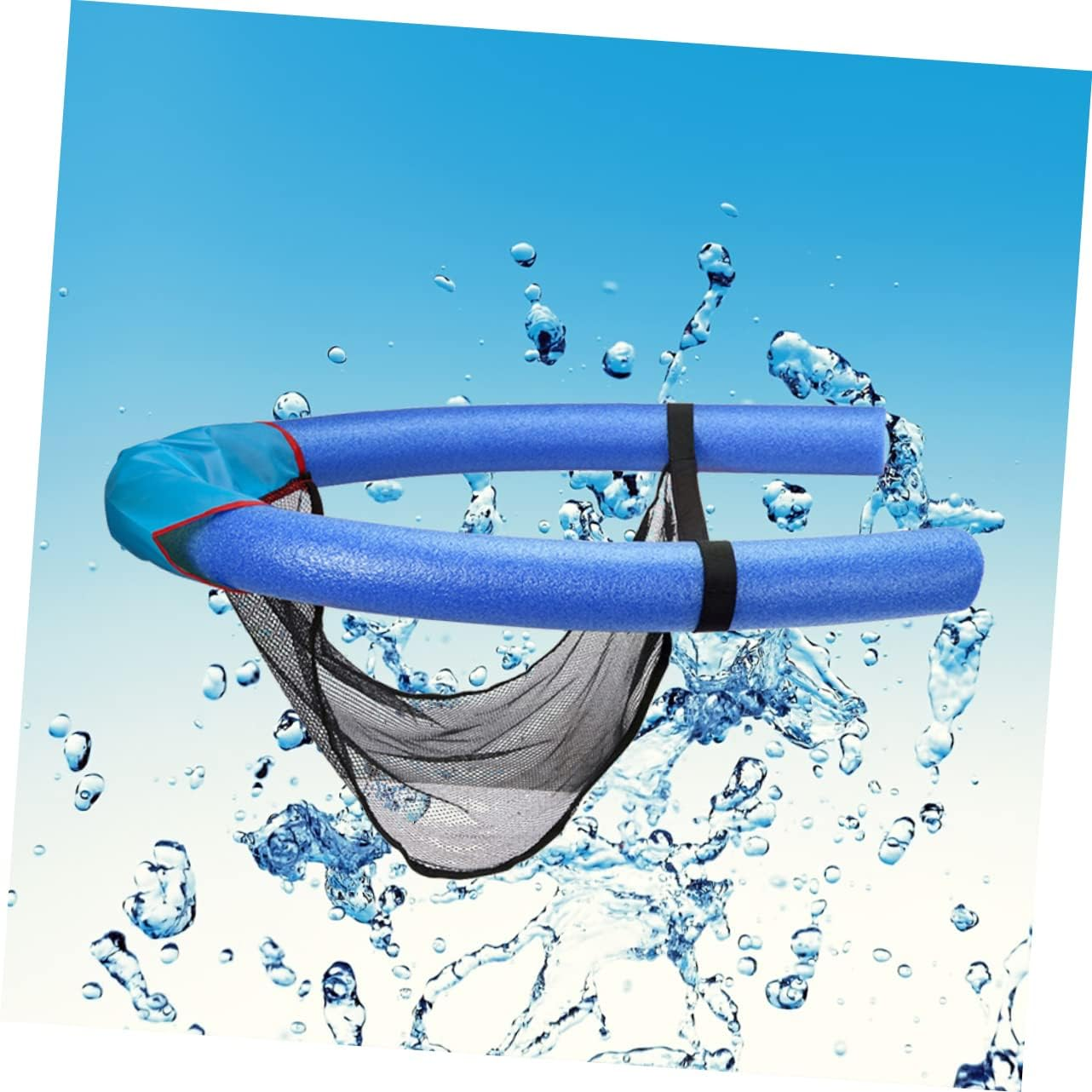 Toyvian Bouncy Mesh Floating Pool Chair - Water Noodle Seat for Child Pool - Inflatable Sponge Stick in Blue