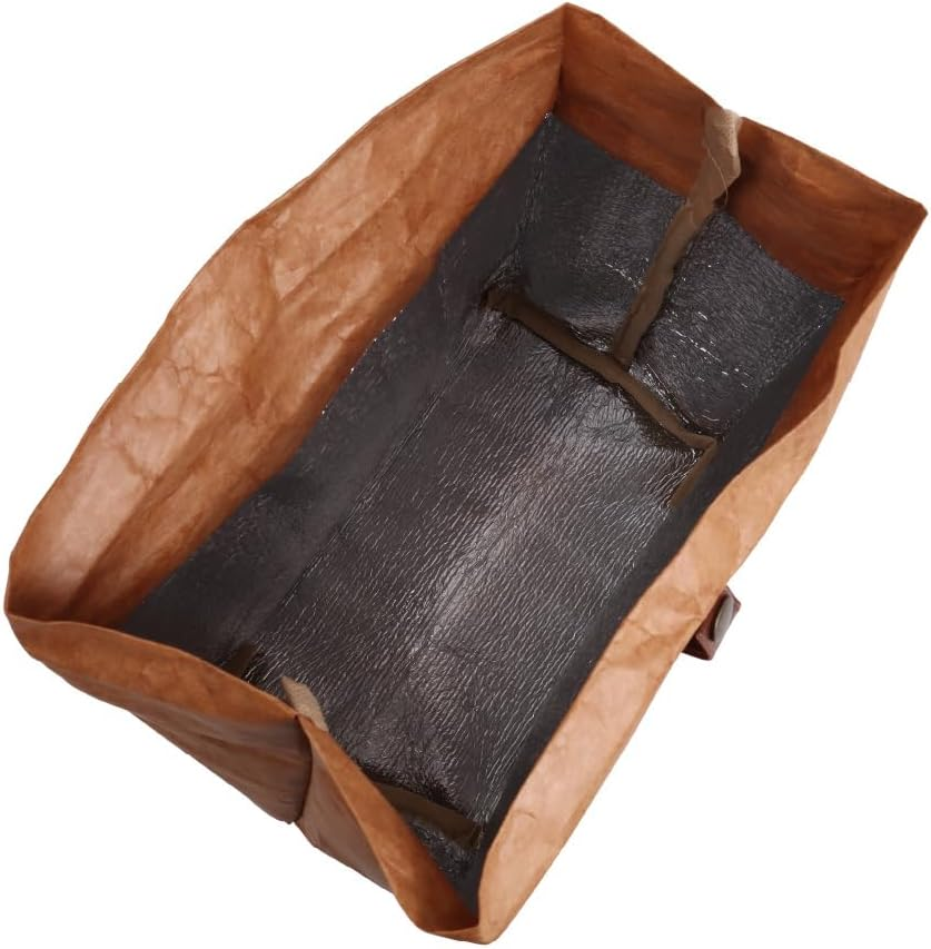 Eco Basics Paper Lunch Bag - Tear-Proof, Leak-Proof, Insulated, Eco-Friendly, Waterproof Design, Sustainable Alternative for Lunches On-The-Go, 24 X 13 X 27Cm image number 3