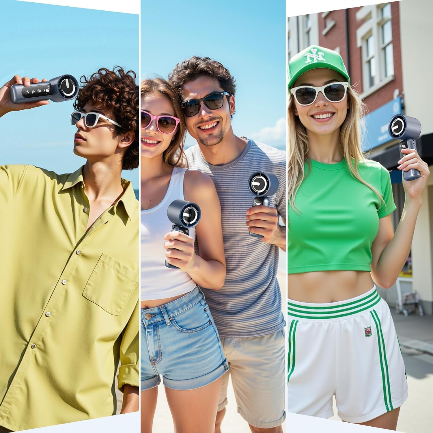 Portable Handheld Turbo Fan with 4000Mah Rechargeable Battery, 1-100 Adjustable High Speeds, AI Digital Display & Anti-Touch Lock, 20000RPM Foldable Handheld Fans for Outdoor, Travel, Home, Make Up image number 4