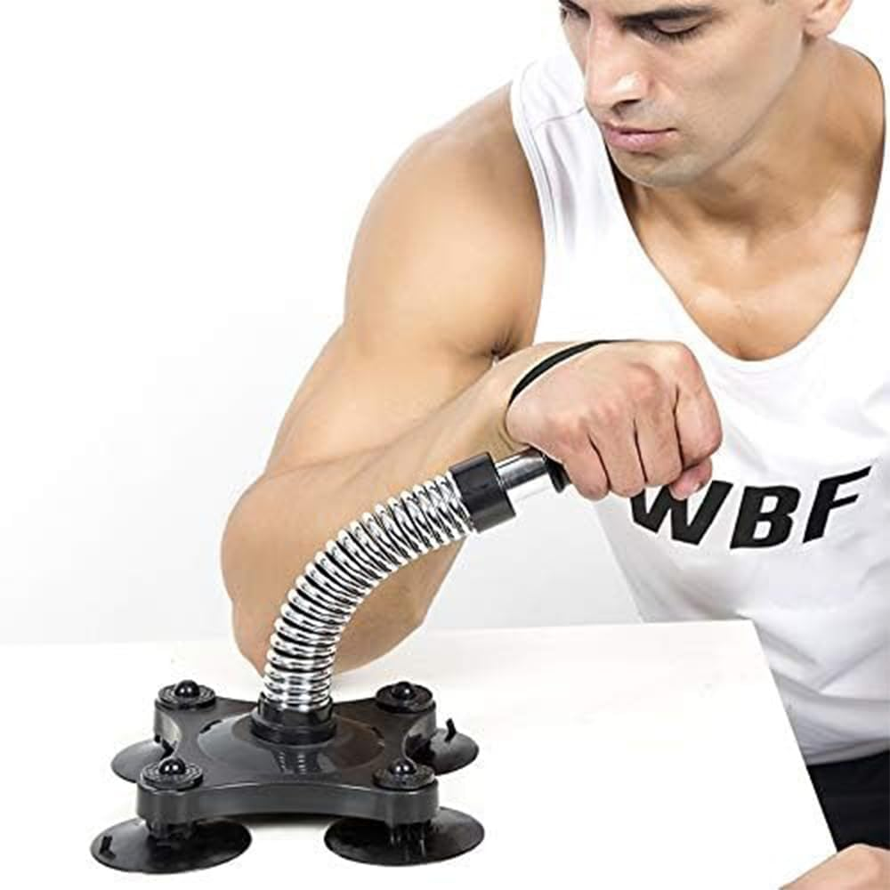 Arm Wrestling Trainer, 45-50Lbs Forearm Trainer Anchored Power Twister, Arm Wrestling Resistance Spring Bar Exerciser for Biceps, Forearms, Shoulders, Chest Home Fitness Wrist Exerciser Muscle image number 6