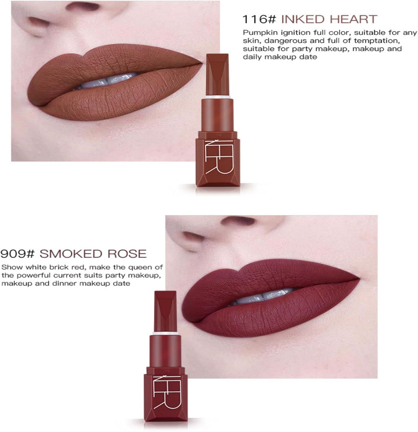 Enmart 5 Colors Matte Lipstick Set - Nude Velvet Moisturizing Lipstick for Women, Long Lasting & Transfer-Proof, Non-Drying, Gift Set (Birthday/Valentine) image number 6