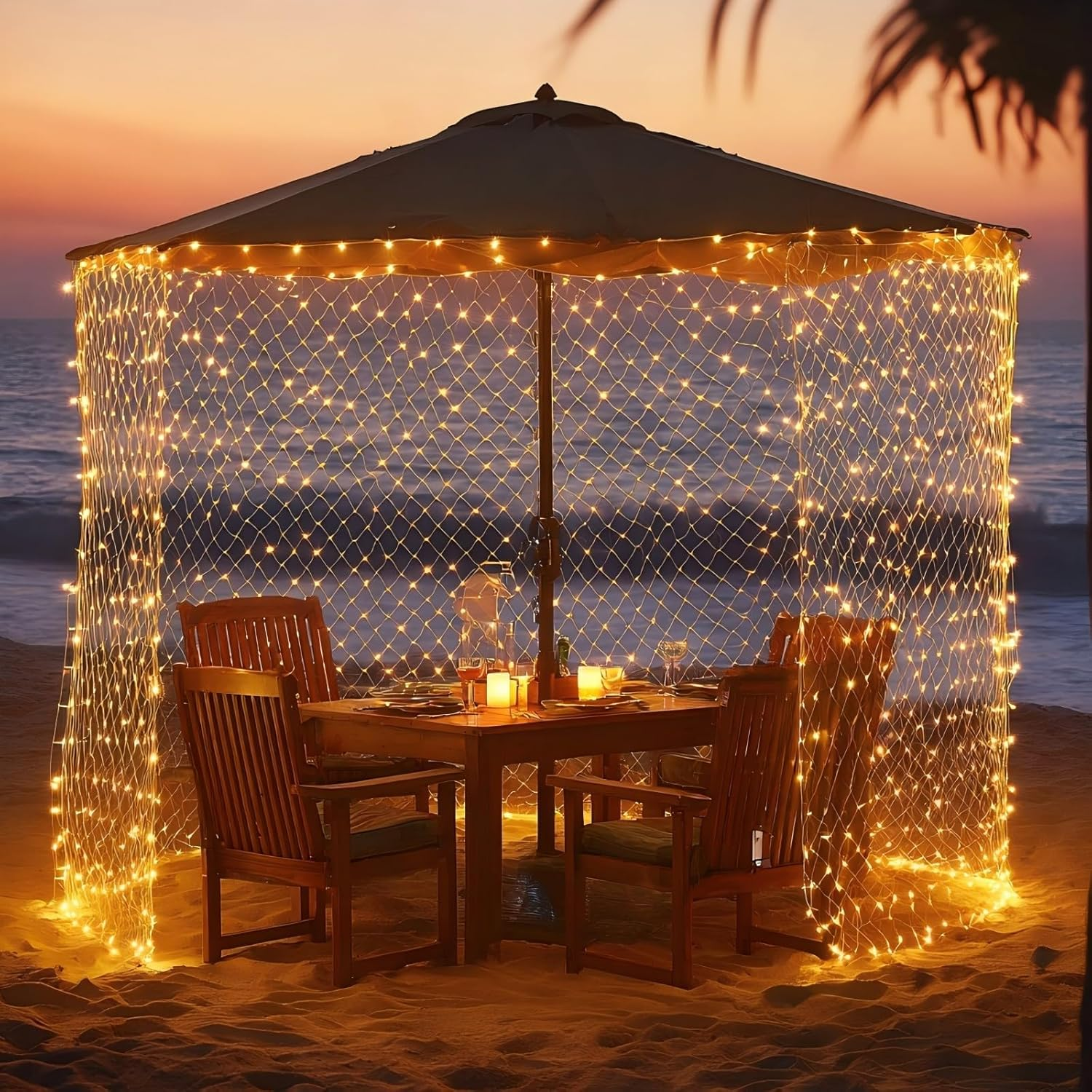 360LED Net Lights Net Fairy Lights 3.6 * 1,5M Outdoor Waterproof Garden Light,8 Light Mode Christmas Fairy String Lights for S Tree-Wrap Wedding Garden Bedroom Party Indoor Outdoor Decorations