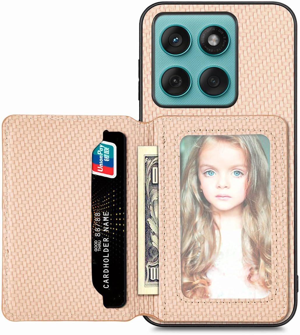 MOJIA Case for Motorola Edge 60 Fusion/Edge 60, Ultra Thin TPU Non-Slip Shockproof Mobile Phone Case, Protective Cover with Card Pocket and RFID Shielding. Yellow