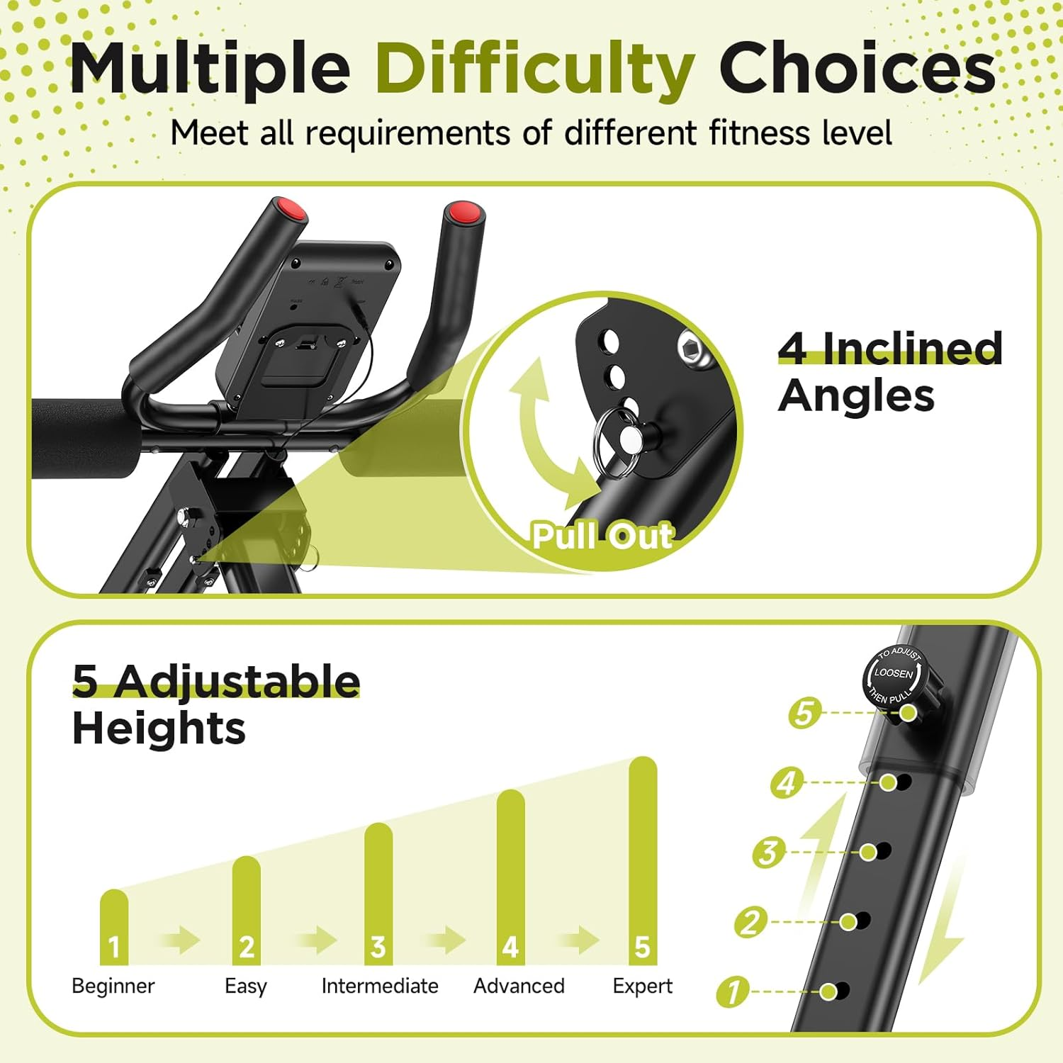 FLYBIRD Ab Workout Equipment, Adjustable Ab Machine Full Body Workout for Home Gym, Strength Training Exercise Equipment for Body Shaping Foldable Waist Trainer Suitable for Beginner Red image number 6