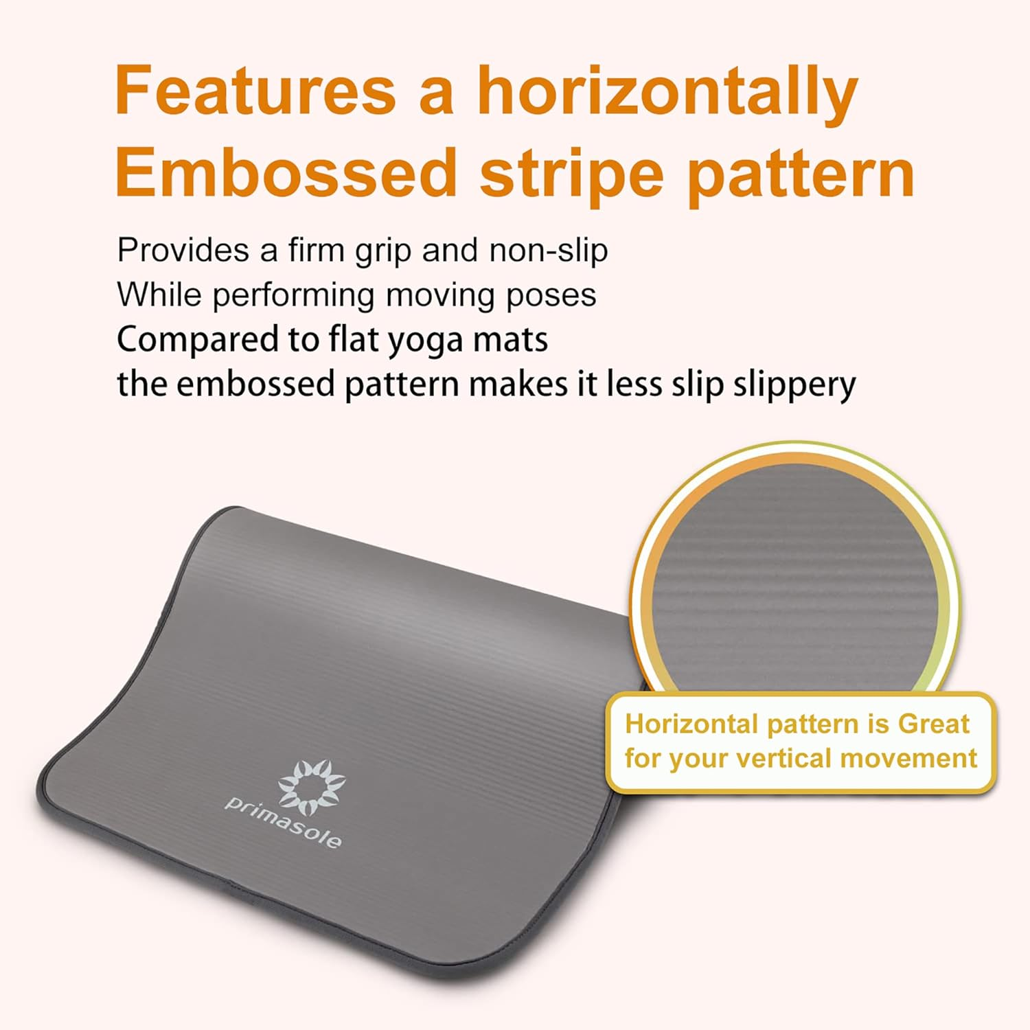 Prime Edge Guard Yoga Mat, 0.4 Inches (10 Mm), Earth Brown/Gray, Sage Green/Beige, Training, Muscle Training, Pilates, Carrying Band Included - Earth Brown/Grey image number 3