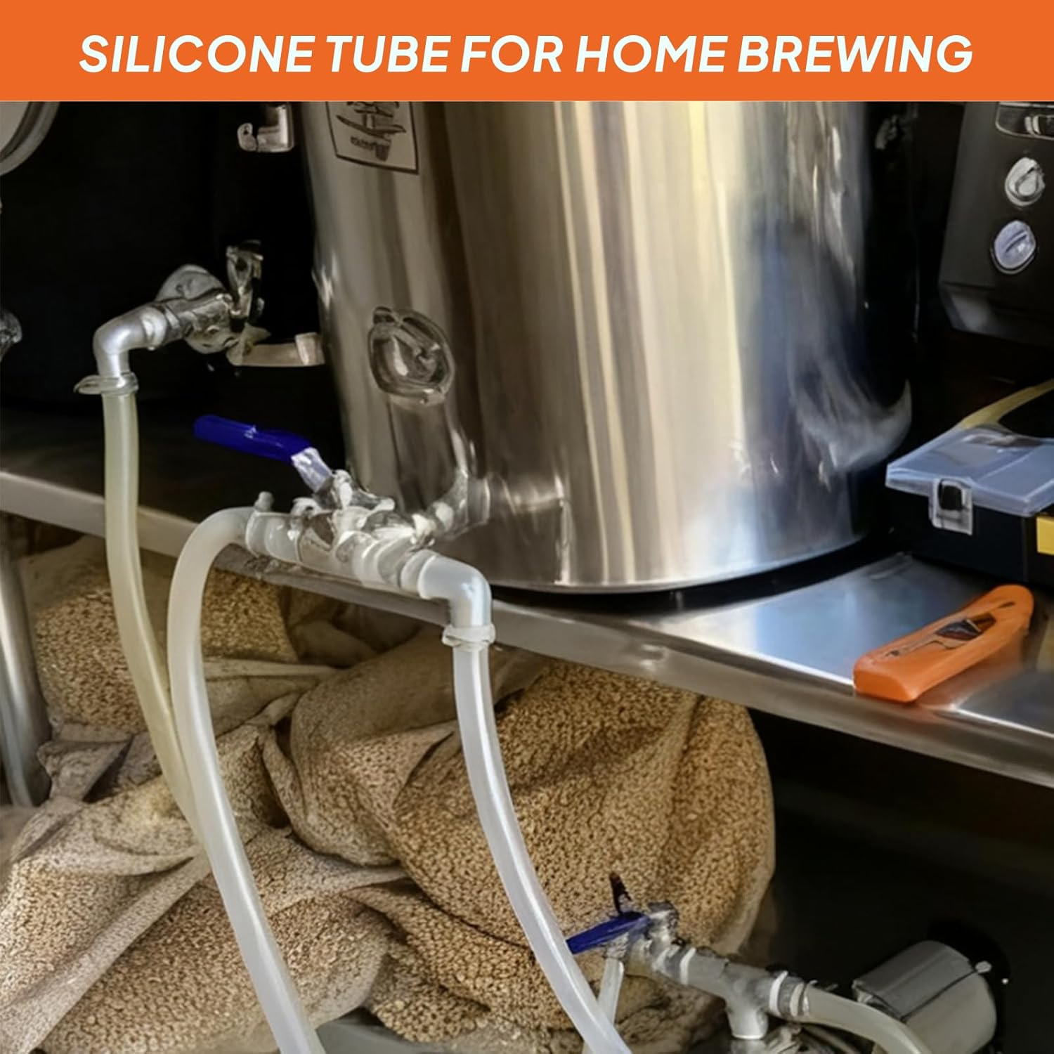 Auspirit Silicone Tubing Food Grade Silicone Tube Hose High Temp for Household Industry Home Brewing Winemaking (8Mmid*11Mmod, 2Meter)