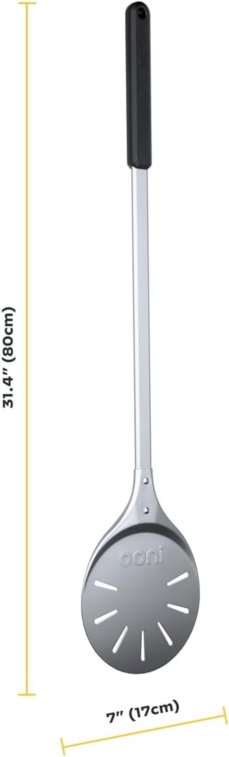 Ooni Pizza Turning Peel &ndash; Long Handle Lightweight Metal Pizza Peel for Making Homemade Pizza &ndash; Ooni Outdoor Pizza Oven Accessories