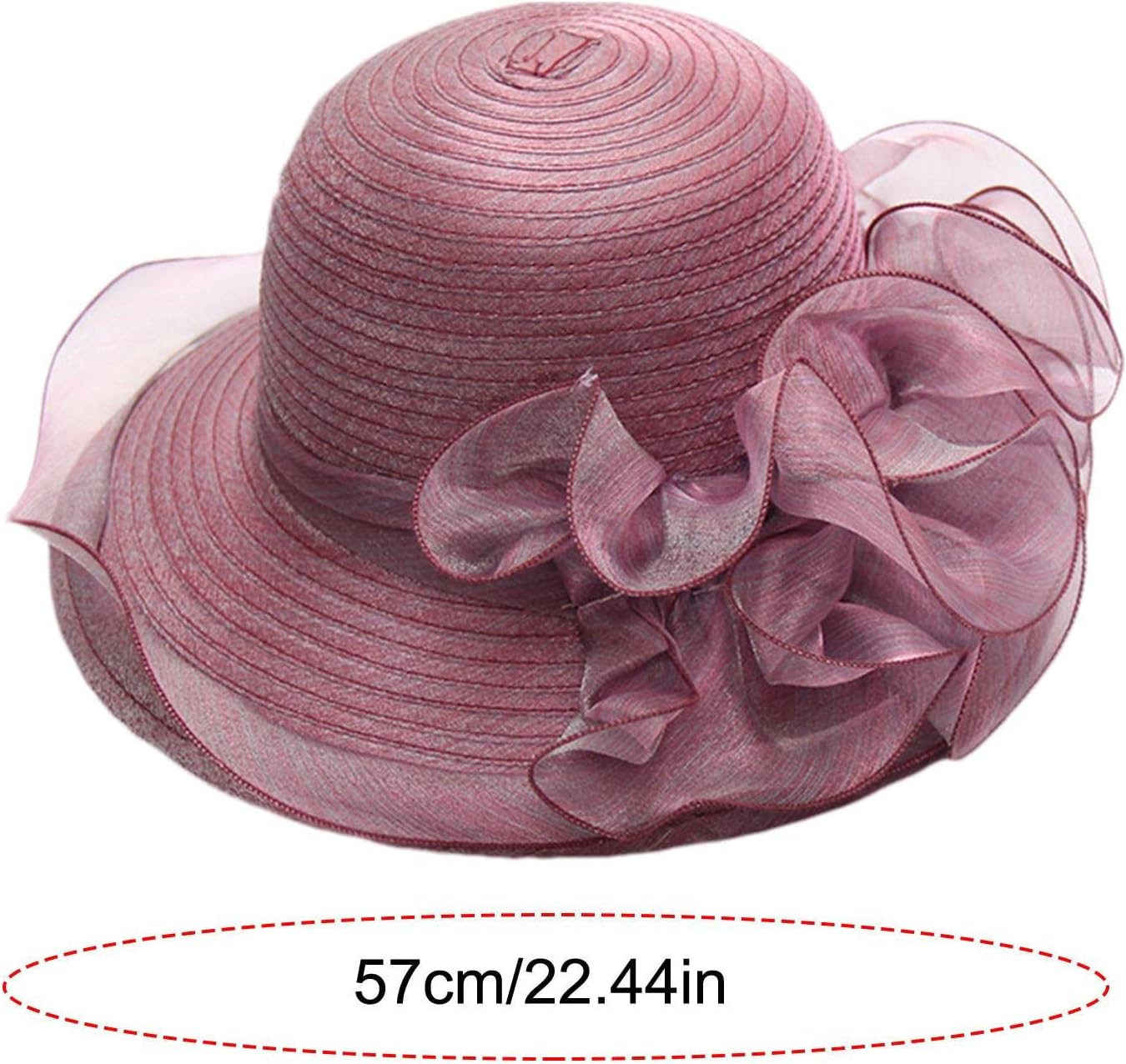 POCHY Tea Hats for Women | Women'S Organza Derby Tea Hat,British Fascinator Bridal Tea Wedding Hat Purple image number 6
