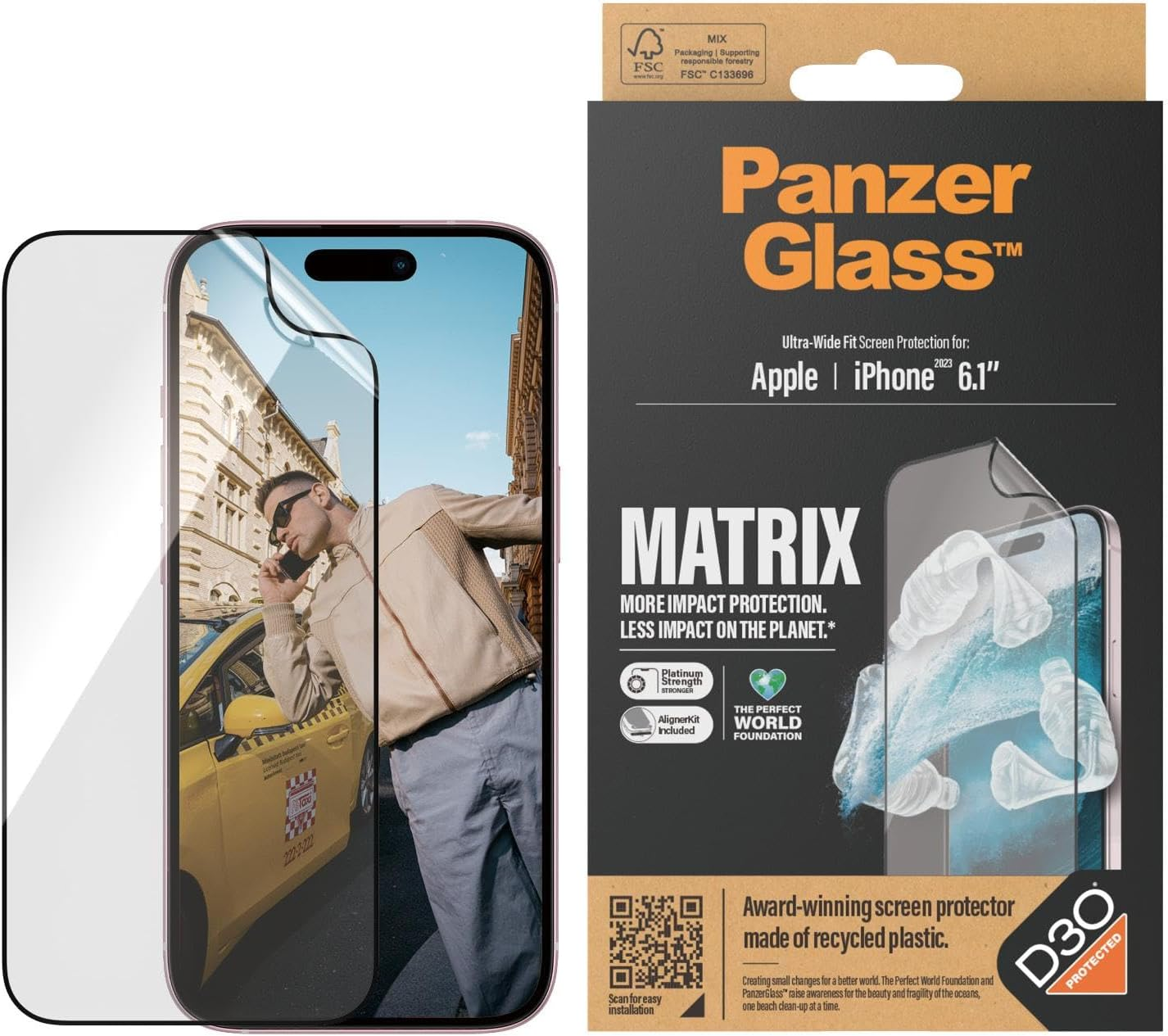 Panzerglass Matrix Hybrid Glass Screen Protectors for Iphone 15 image number 3