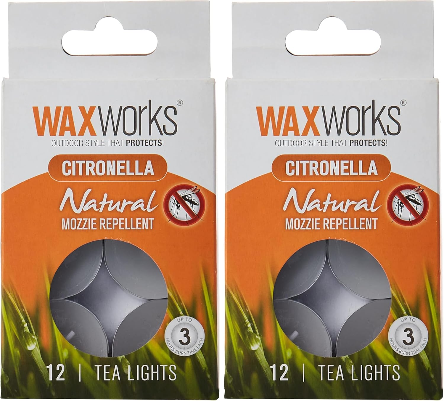 Waxworks 24-Pack Citronella Tealights Natural Mosquito Repellent - up to 3 Hours Burn-Time per Tealight - Outdoor Citronella Candles - Assorted Colours image number 3