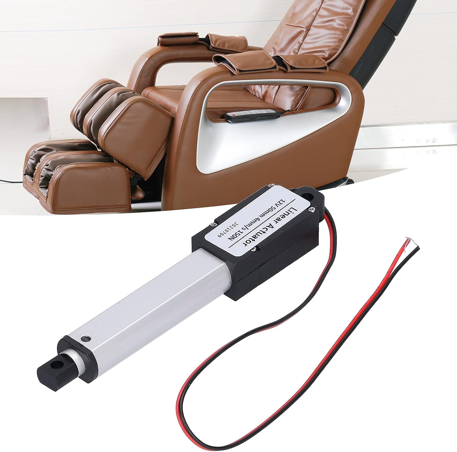 Nutriess High Speed Electric Linear Actuator 50Mm Stroke DC 12V Low Noise Internal Limit Switch Mini Motion for Automotive Industrial 30Mm/S 20N (Stroke 50Mm-4Mm/S-150N) image number 2