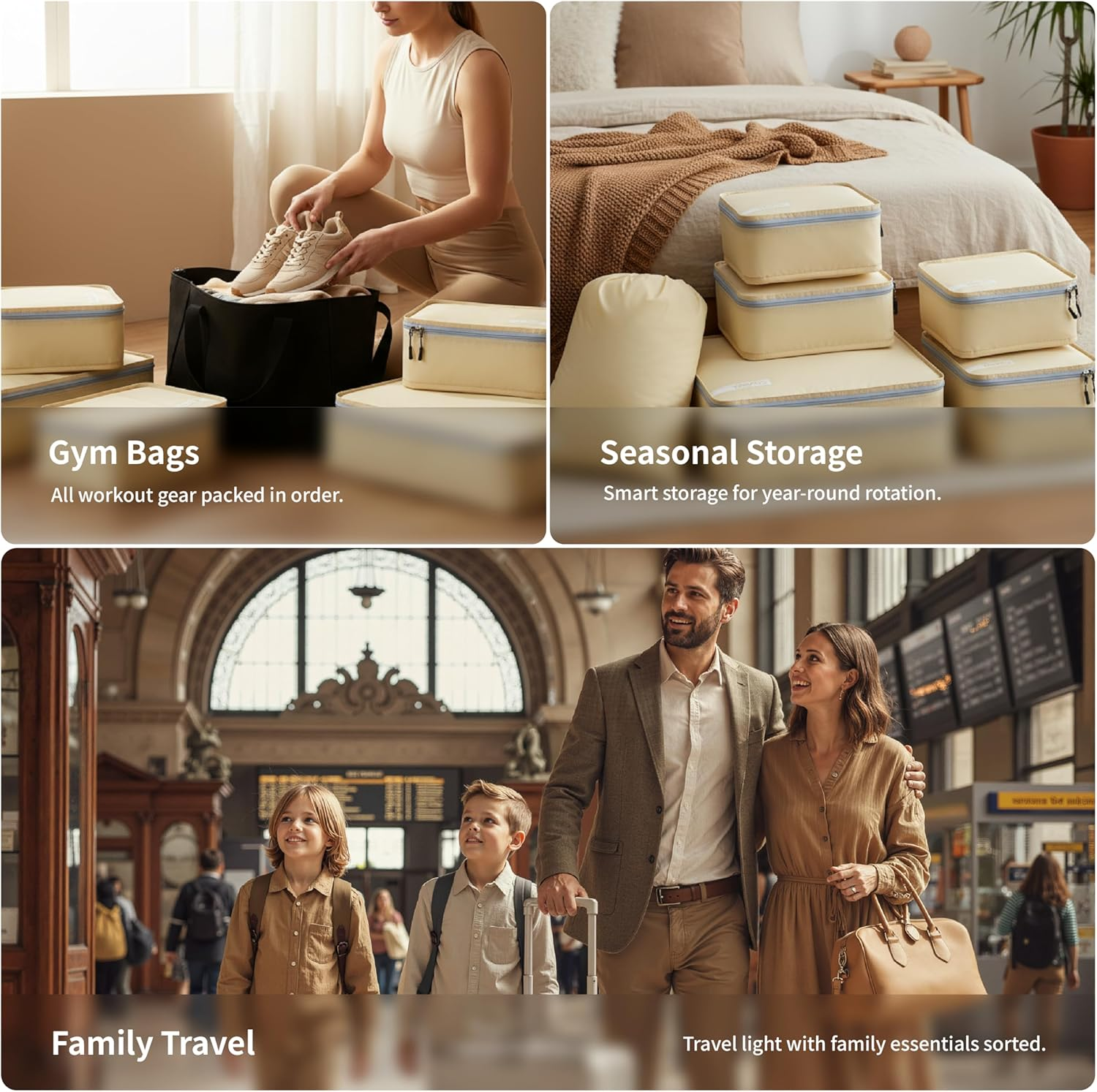 Cipway 5 Set Packing Cubes for Travel Suitcase Organizer for Accessories Luggage Carry on Suitcase Lightweight Vanilla Cream - Mauve Pink image number 2